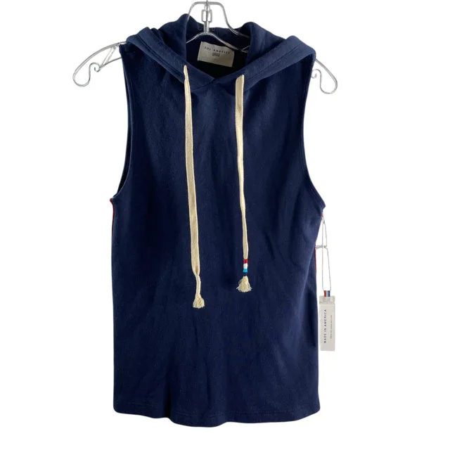 SOL ANGELES Size X-SMALL Navy Sleeveless Hoodie NWT TOP Hoodie with Velcro Closure Adjustable Secure SOL ANGELES Size X-SMALL Navy Sleeveless Hoodie NWT TOP Hoodie with Velcro Closure Adjustable Secure