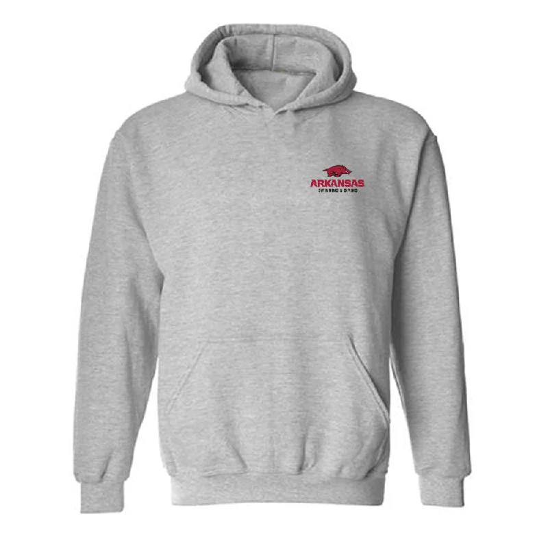 Arkansas - NCAA Women's Swimming & Diving : Isabella Perreira - Hooded Sweatshirt Hoodie with Half-Zip Sporty Casual