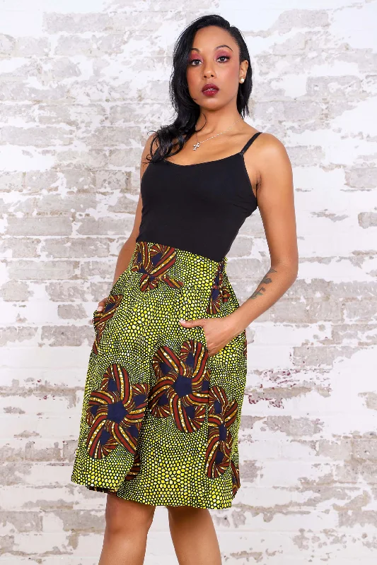 KAZI AFRICAN PRINT WOMEN'S MINI SKIRT maxi skirt elegant