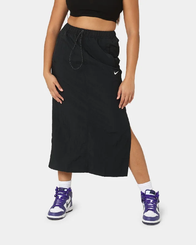 Nike Women's Nike Sportswear Essential Woven High-Rise Skirt Black/White silk skirt smooth