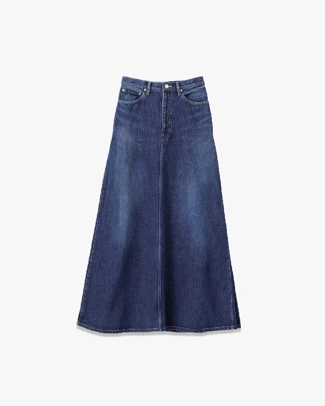 Selvage Denim Skirt-DARK FADE- satin skirt smooth