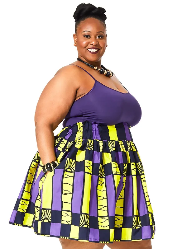 MELIA African Print Mini Skirt ruffled skirt detail
