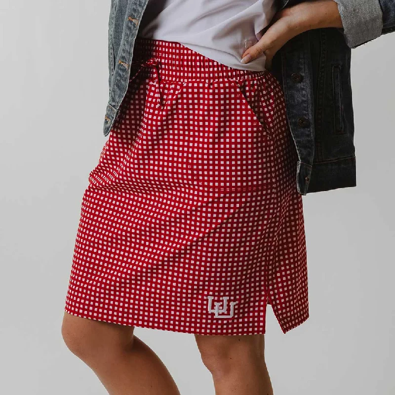 Utah Away Skirt, Red Gingham maxi skirt elegant