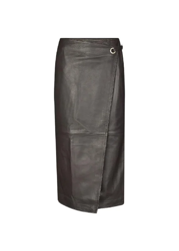 Reflection Leather Skirt - Chocolate Torte floral skirt print