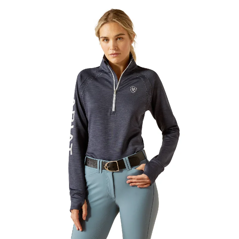 Ariat Ladies TEK Team 1/2 Zip Sweatshirt- Ombre Blue Heather Hoodie with Tied Waist Feminine Flattering Ariat Ladies TEK Team 1/2 Zip Sweatshirt- Ombre Blue Heather Hoodie with Tied Waist Feminine Flattering