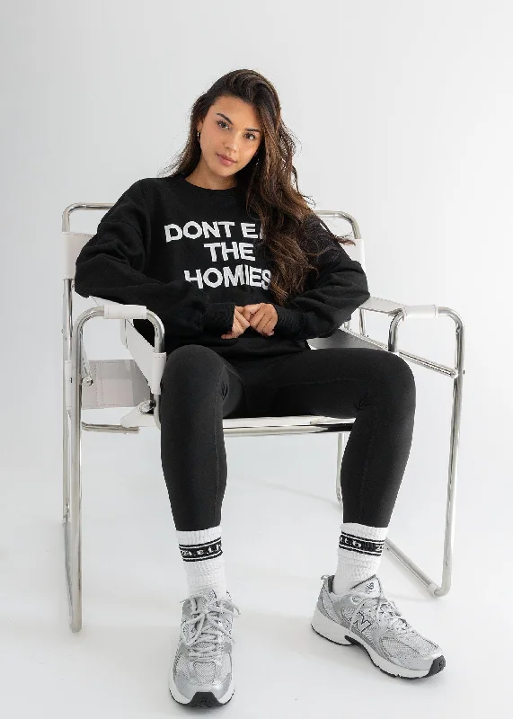 EMBROIDERED SLOGAN SWEATSHIRT Hoodie with Hem Ribbing Snug Secure