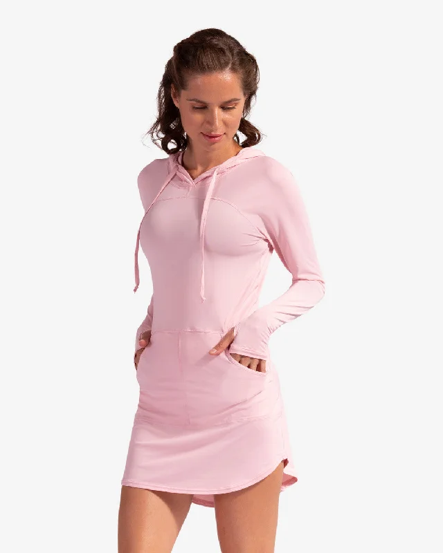 BloqUV: Women's UPF 50 Hoodie Dress (2009) - Tickle Me Pink Hoodie with Cropped Fit Short Trendy BloqUV: Women's UPF 50 Hoodie Dress (2009) - Tickle Me Pink Hoodie with Cropped Fit Short Trendy