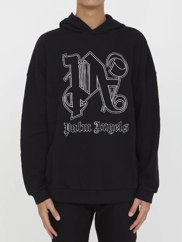 Monogram Hoodie Hoodie with Relaxed Fit Easy Casual