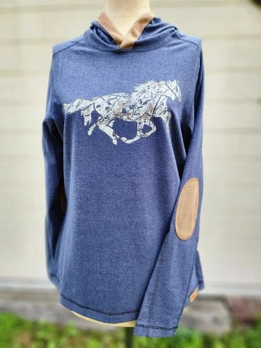 Running Horses Dark Navy