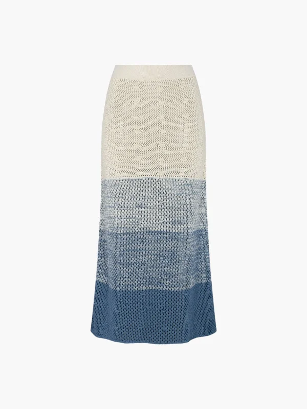 Litoral Skirt | Sky Blue ribbed skirt waist