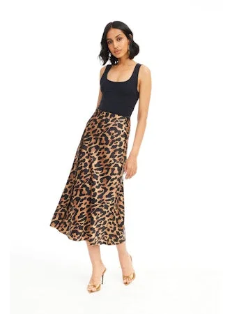 Reese Skirt in Leopard velvet skirt plush