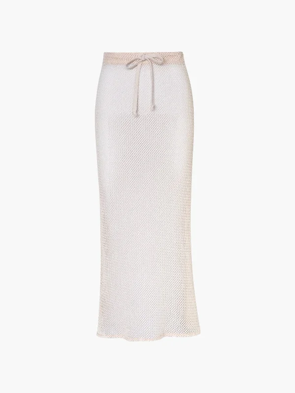 Amelie Skirt | Sand silk skirt sleek