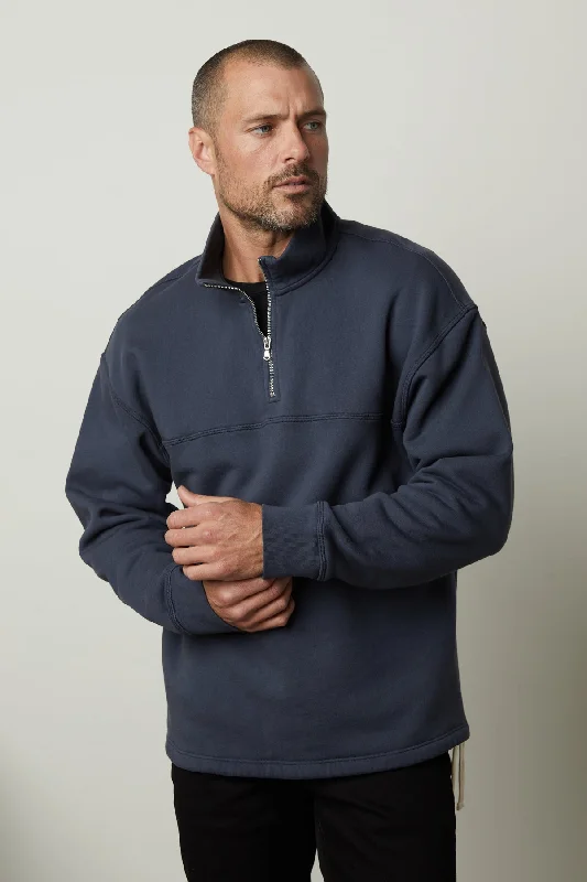 BOSCO QUARTER-ZIP SWEATSHIRT Hoodie with Hem Contrast Bold Stylish