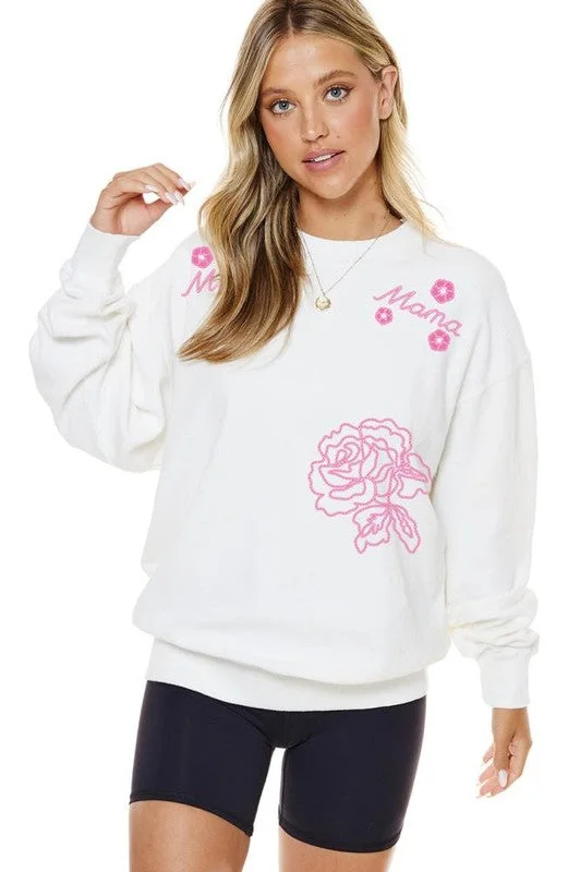 Mama Graphic Sweatshirt Cotton Hoodie Fleece Lining Warmth