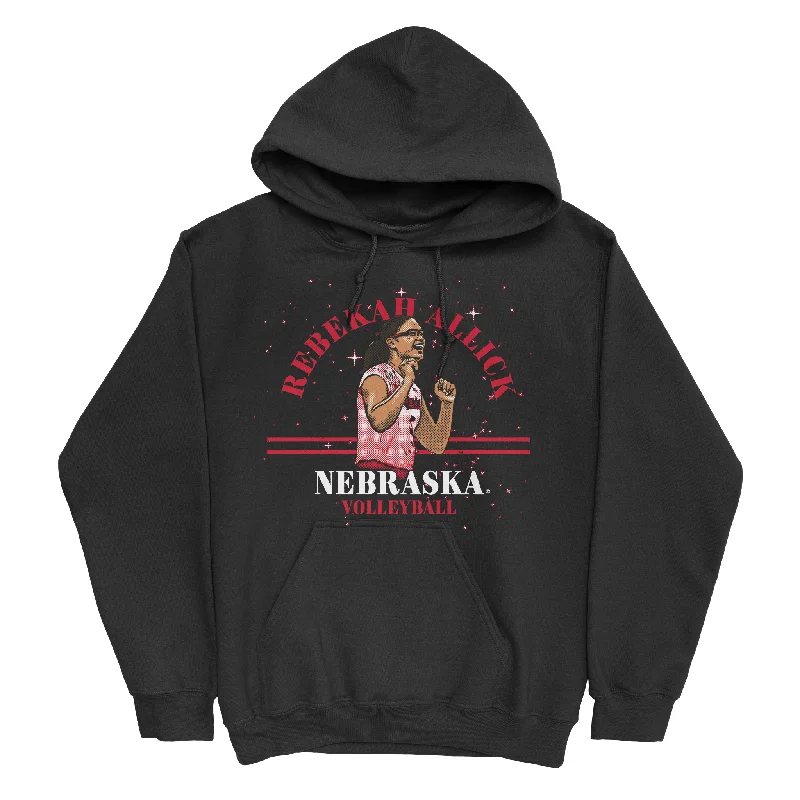 EXCLUSIVE RELEASE: Rebekah Allick Classics Black Hoodie Hoodie with Hem Embroidery Detailed Premium EXCLUSIVE RELEASE: Rebekah Allick Classics Black Hoodie Hoodie with Hem Embroidery Detailed Premium