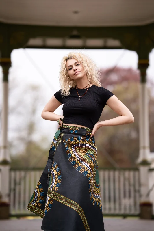 African Maxi Skirt In Black tulle skirt dreamy
