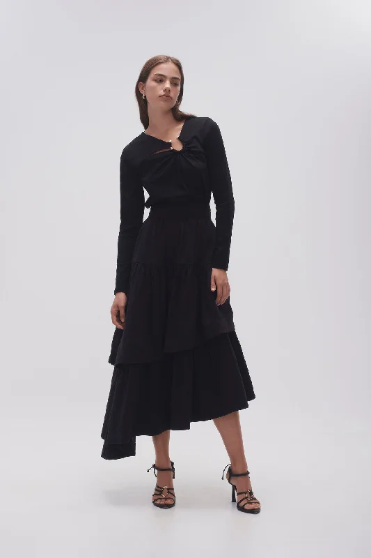 Interlace Midi Skirt velvet skirt plush