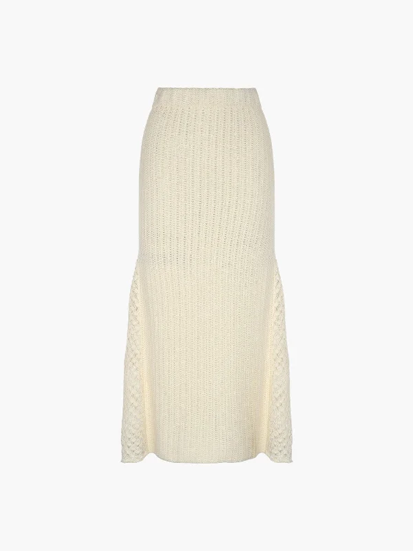 Pirqa Skirt | Ivory breathable skirt fabric