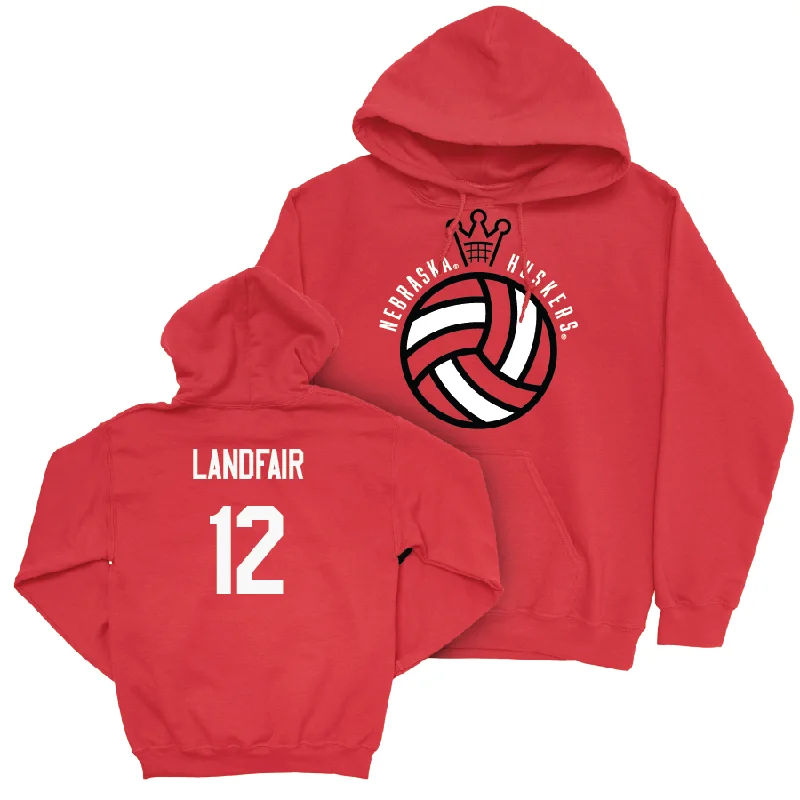 Red Women's Volleyball Crown Hoodie - Taylor Landfair Cotton Hoodie Fleece Lining Warmth Red Women's Volleyball Crown Hoodie - Taylor Landfair Cotton Hoodie Fleece Lining Warmth