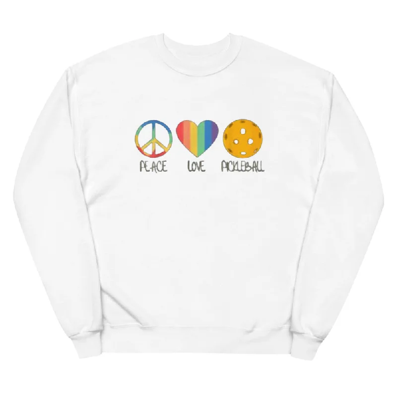 Peace Love Pickleball Sweatshirt Hoodie with High Neck Warm Protective