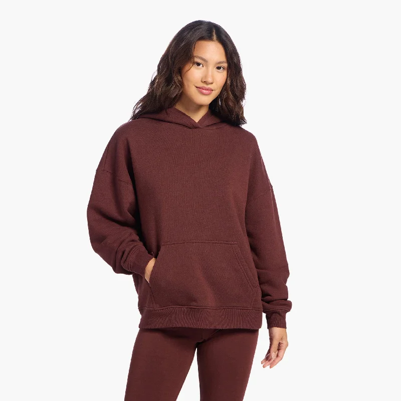 Vintage Fleece Hoodie | Black Cherry Hoodie with Color Block Contrast Stylish