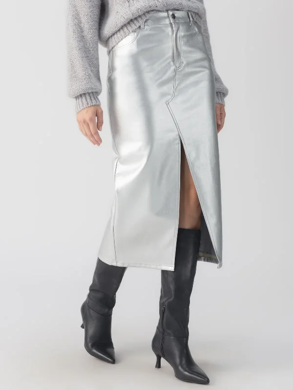 Leather Like Midi Skirt lace skirt romantic