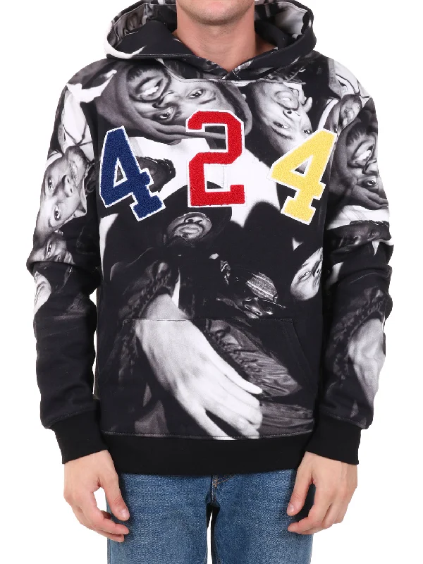 Logo Hoodie Multicolor Hoodie with Hem Ribbing Snug Secure