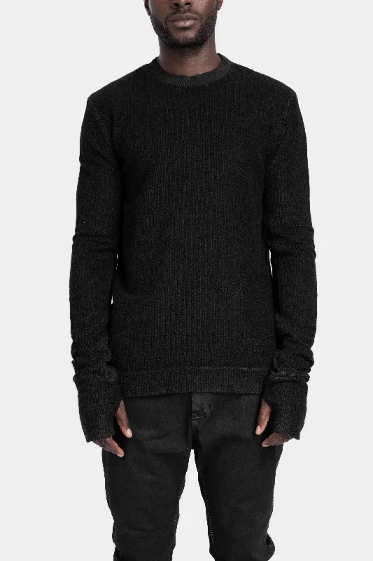Leather effect ribbed cotton sweatshirt Hoodie with Ribbed Cuffs Snug Fit Comfort