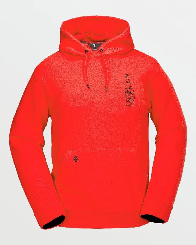 Mens Essential Hoodie - Crimson Hoodie with Drawstring Waist Adjustable Fitted