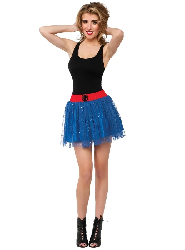 Spider Girl Womens Blue Glitter Costume Skirt denim skirt fashionable