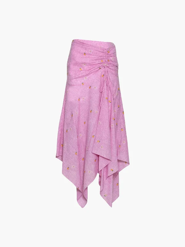 Vela Skirt | Mango Camomille Pink cashmere skirt fine