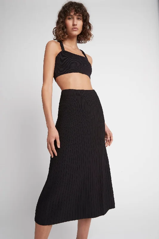 Frey Knit Midi Skirt leather skirt bold