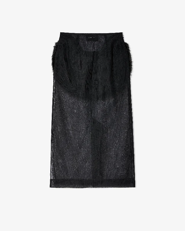 Simone Rocha - Women's Sheer Midi Pencil Skirt - (Black) casual skirt length