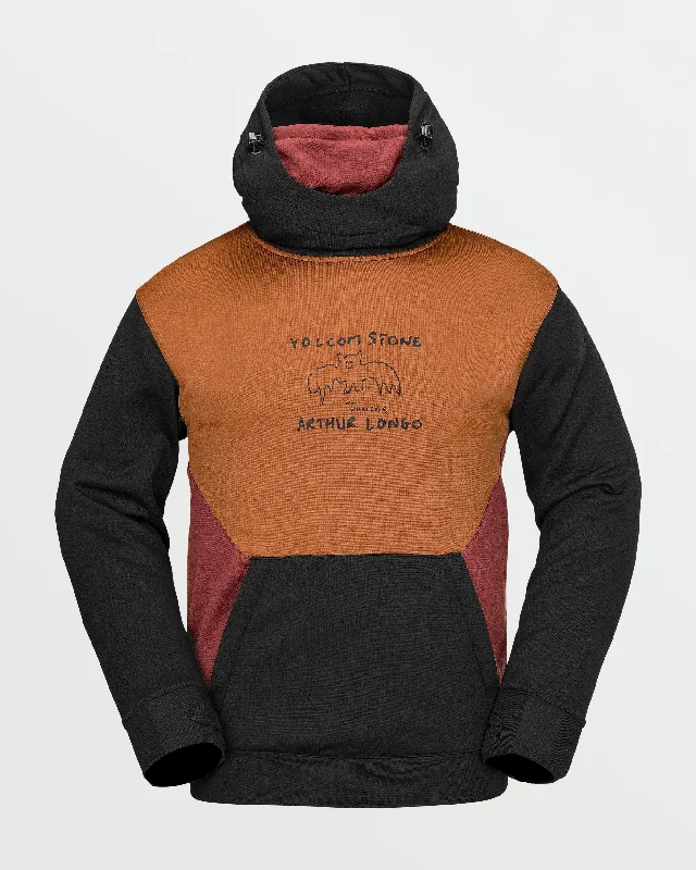 Mens Hydro Riding Hoodie - Caramel Hoodie with Button Placket Classic Preppy
