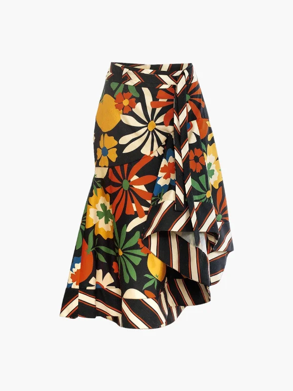 Palma de Coco Skirt | Navy a-line skirt cut