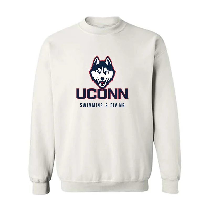 UConn - NCAA Women's Swimming & Diving : MacKenzie Thomas - Classic Shersey Crewneck Sweatshirt Hoodie with Exposed Zipper Edgy Industrial