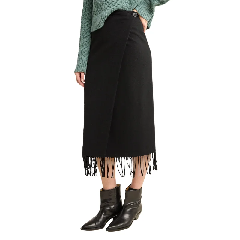 Pendleton Women's Wool Fringe Wrap Skirt silk skirt luxurious