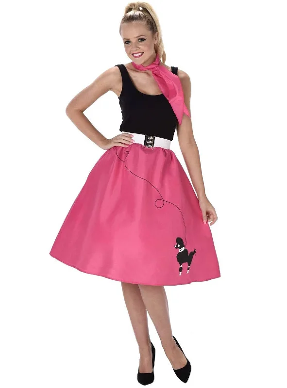 Dark Pink 1950s Poodle Skirt Womens Costume velvet skirt rich