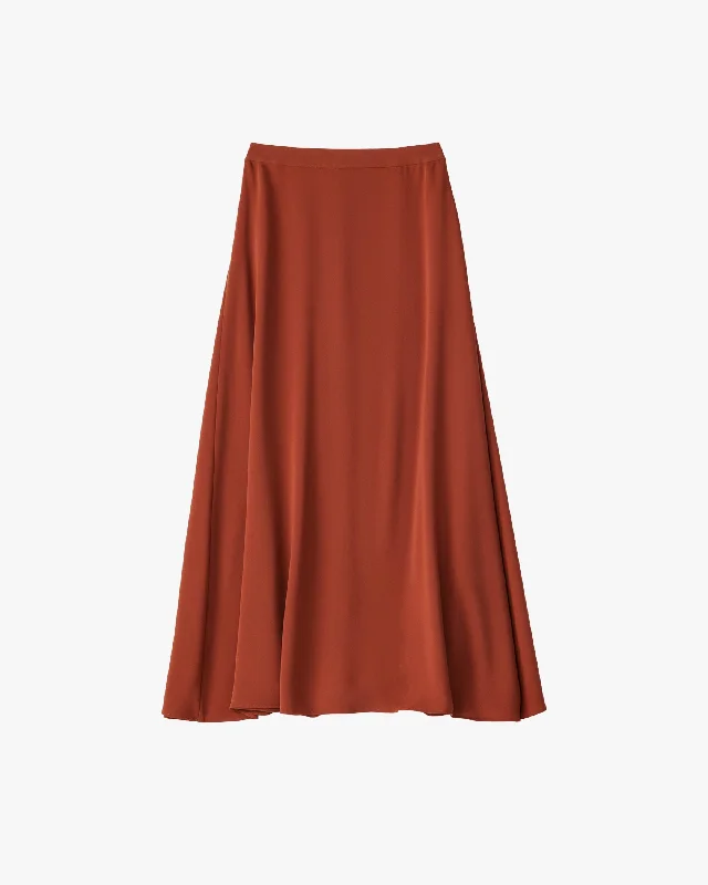 Satin Flare Skirt silk skirt lustrous