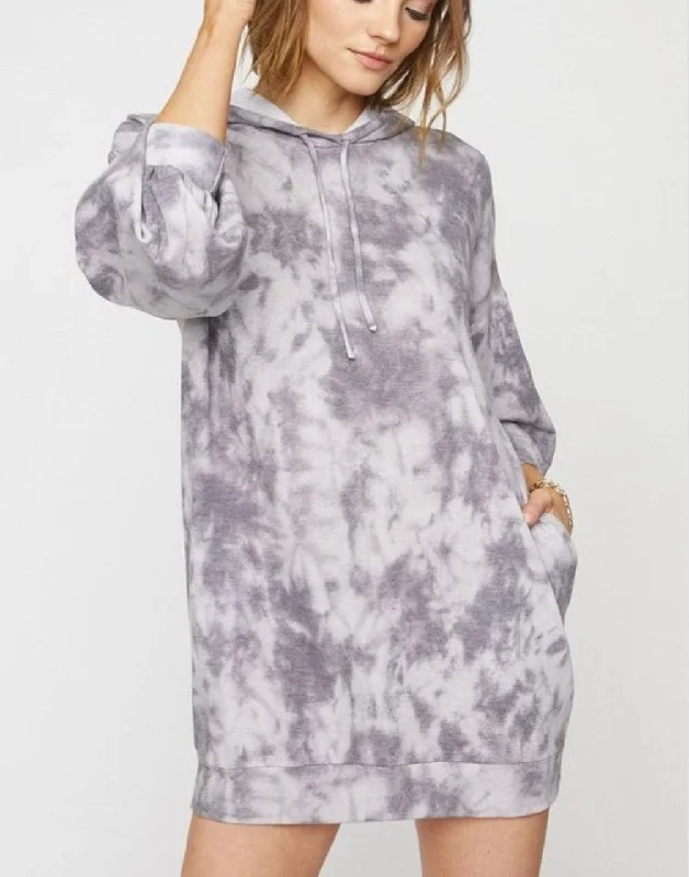 Terry cloth tie dye hoodie dress Hoodie Jacket Zipper Layering