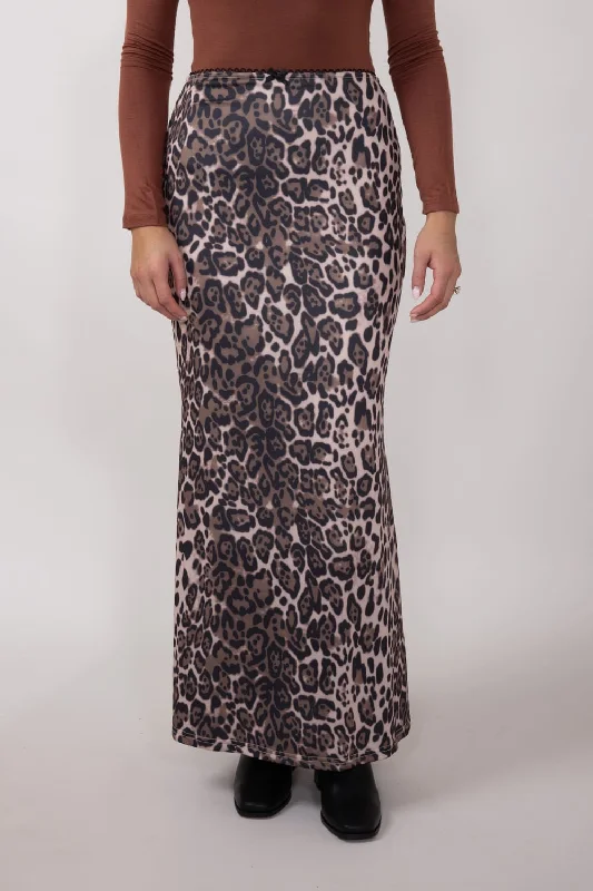 Leopard Print Maxi Skirt for Women in Animal Print | MAS3015-ANIMALPRINT floral skirt print