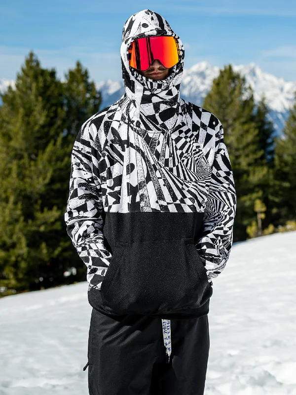 Mens Hydro Riding Hoodie - Black White Hoodie with Raglan Sleeves Sporty Comfortable
