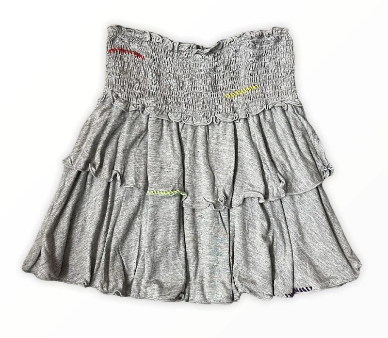 Stitched Skirt - Heather Grey wool skirt thick