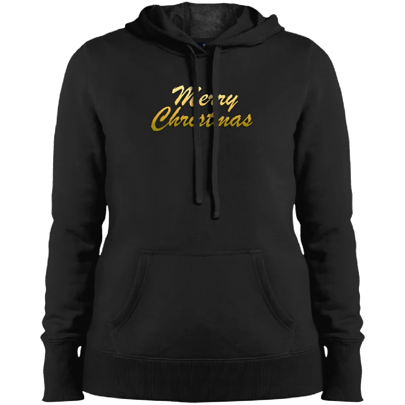 Merry Christmas Ladies Pullover Hooded Sweatshirt Hoodie with Raw Hem Edgy Unfinished Merry Christmas Ladies Pullover Hooded Sweatshirt Hoodie with Raw Hem Edgy Unfinished