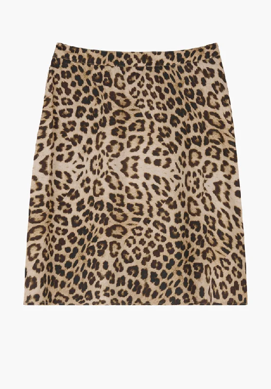 Sadie Flare Safari Print Mini Skirt In Brown mini skirt trendy