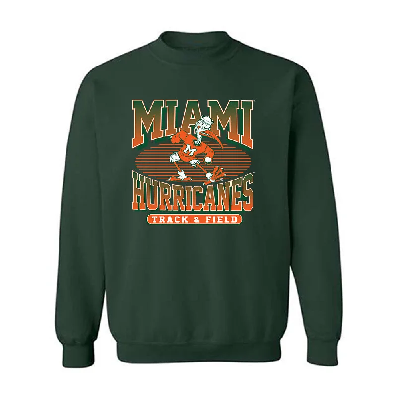 Miami - NCAA Women's Track & Field : Brittney Jennings - Classic Shersey Crewneck Sweatshirt Hoodie with Front Slit Layering Stylish