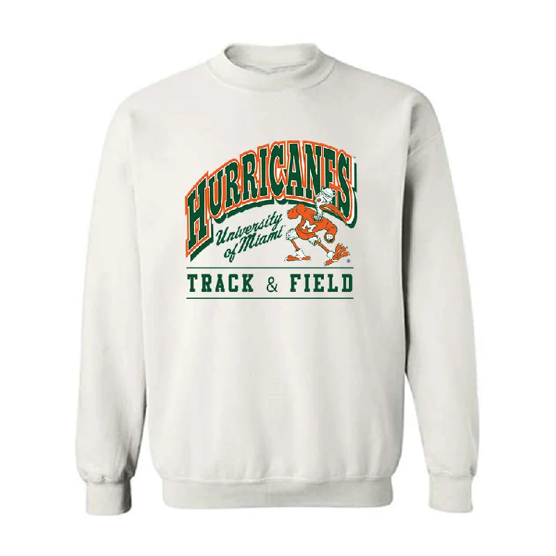 Miami - NCAA Women's Track & Field : Brittney Jennings - Classic Shersey Crewneck Sweatshirt Hoodie with Elastic Waist Stretchable Comfortable