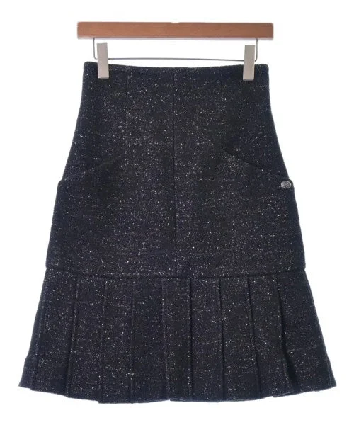 CHANEL Knee length skirts leather skirt bold