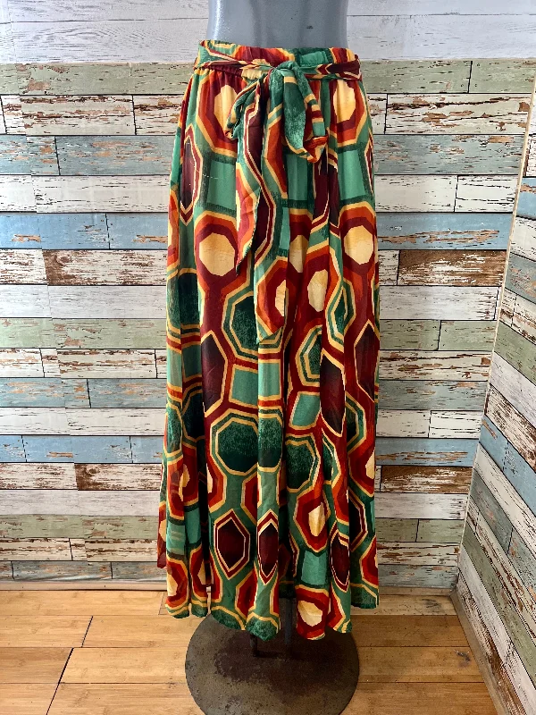 00’s Revival 80’s Fall Print Maxi Skirt vintage skirt charm
