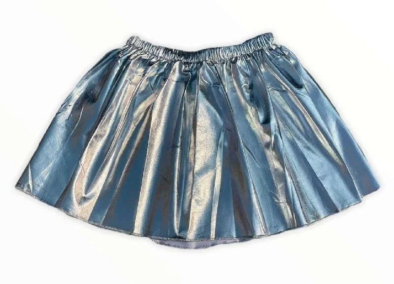 Pleather Skirt - Silver leather skirt refined